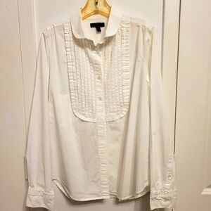 White Cotton Button Down Shirt J CREW